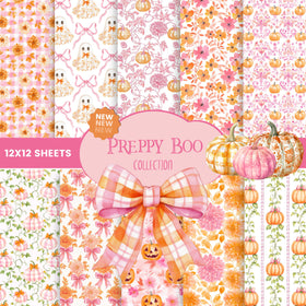 Preppy Boo collection- 12x12 vinyl sheets-10 designs available