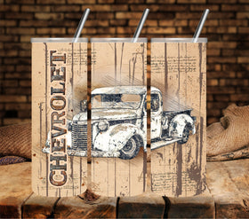 Chev truck vinyl tumbler wraps