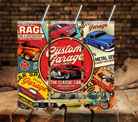 Custom Garage vinyl tumbler wraps