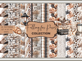 Falling for Paris Vinyl collection- 12x12 vinyl sheets-10 designs available