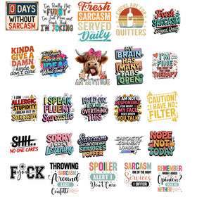 Sarcastic Sheet UV DTF Bundle- 40 Decals Limited quantities