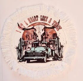 Heart like a truck dtf hat patches