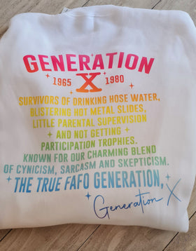 Gen X crew neck- large- bella sponge fleece