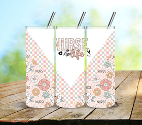 Nurse Life Boho Vsplit Vinyl Tumbler wrap