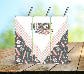 Nurse Life Boho Vsplit Vinyl Tumbler wrap