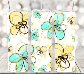 Hand Drawn Floral Wraps and 12x12 sheets- 5 Designs
