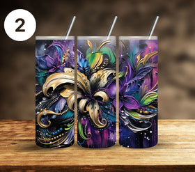 Marids Gras Vinyl Tumbler Wraps- 3 Designs- 2 Sizes