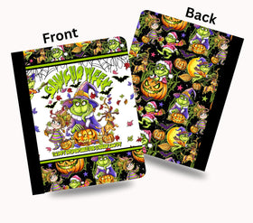 Grinchoween vinyl composition notebook wrap