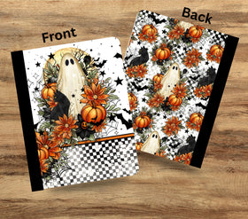 Spooky Ghost vinyl composition notebook wrap