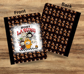 Spooky Labubu vinyl composition notebook wrap