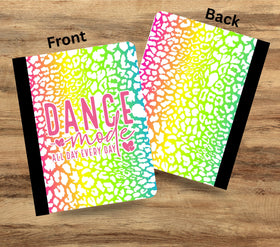 Dance Mode Leopard Neon vinyl composition notebook wrap
