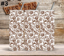 Brown Floral Tool UV DTF Tumbler wrap 10 Designs