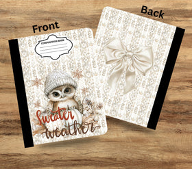 Sweater Weather vinyl composition notebook wrap