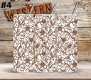Brown Floral Tool UV DTF Tumbler wrap 10 Designs