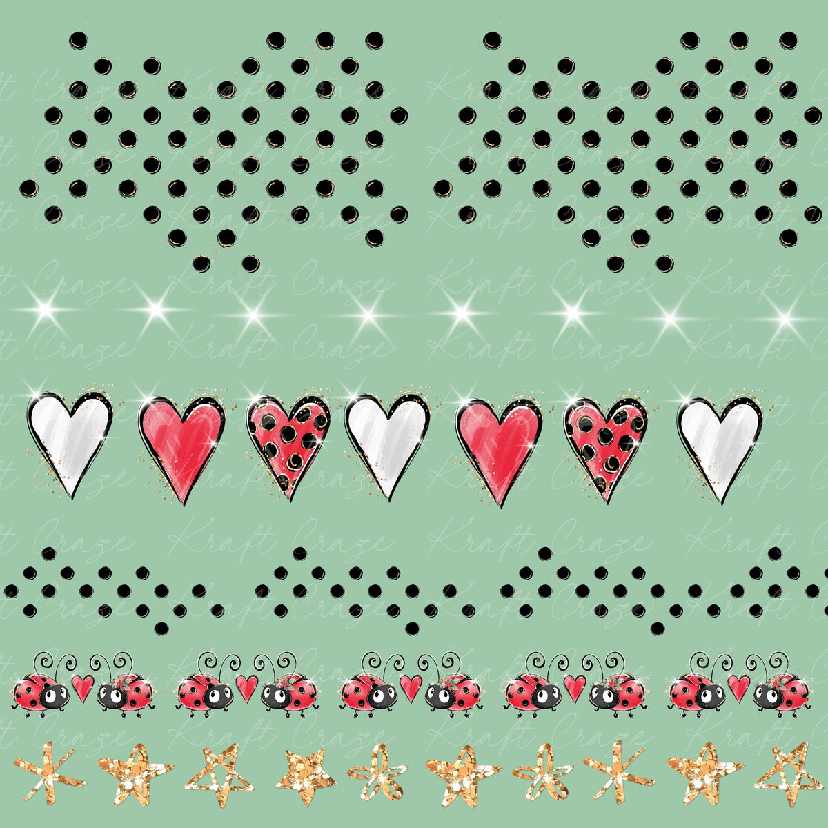 Cute Ladybugs UV DTF Decal Sheets-5 Design Options