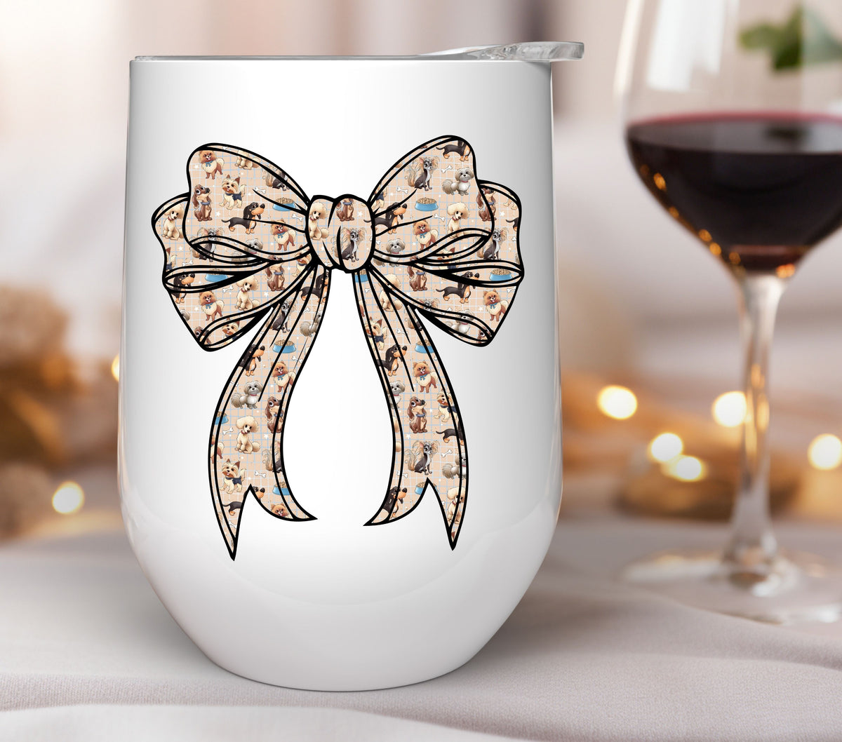 Cute Dog Coquette Bow Collection UV DTF Decals- 12 Colors