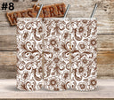 Brown Floral Tool UV DTF Tumbler wrap 10 Designs