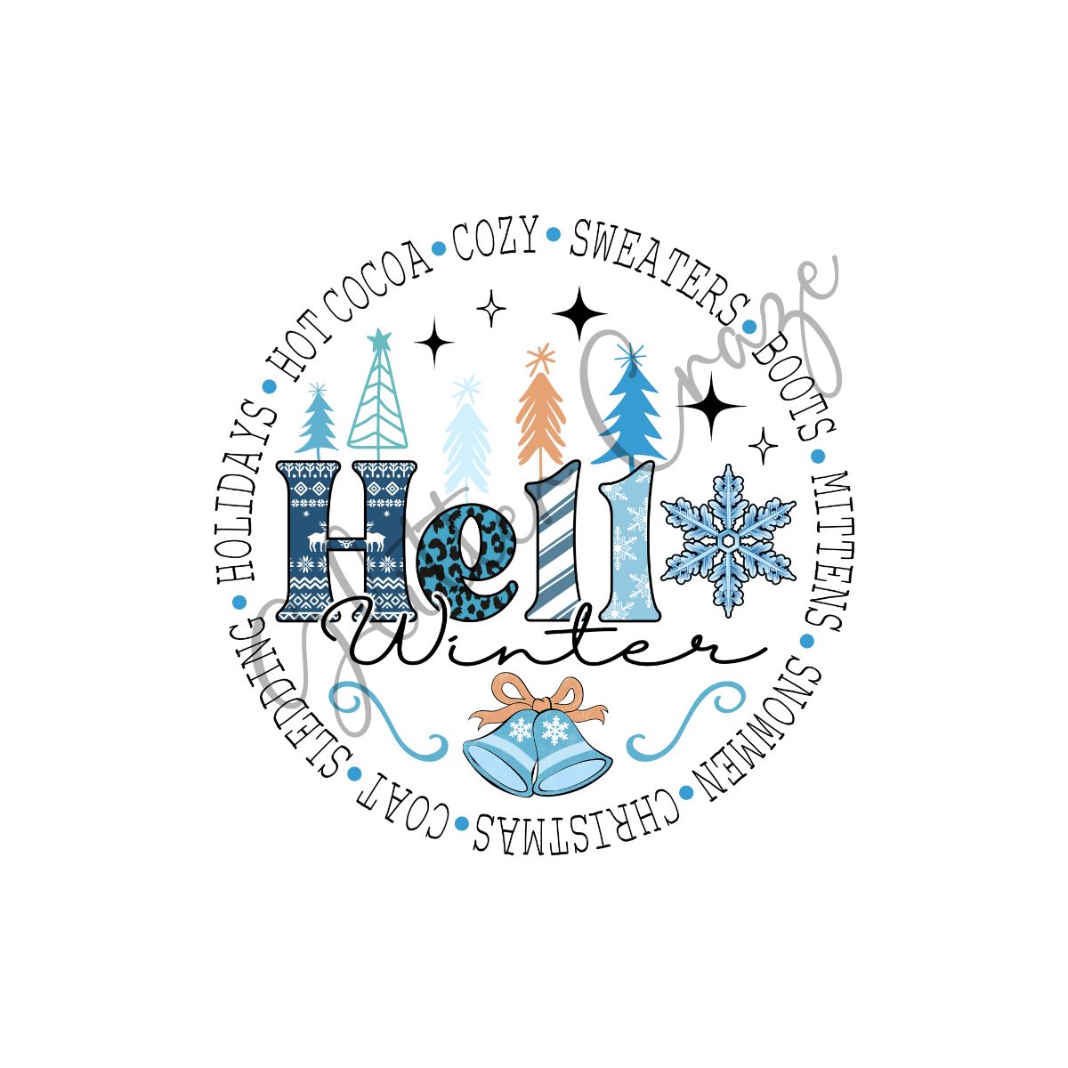 Blue Winter UV DTF Decals 13 Designs to choose from