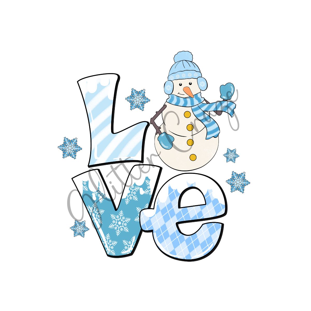 Blue Winter UV DTF Decals 13 Designs to choose from