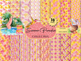 Summer Paradise Collection Vinyl collection- 12x12 vinyl sheets-16 designs available