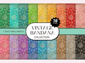 Vintage Bandana Collection Vinyl collection- 12x12 vinyl sheets-18 designs available