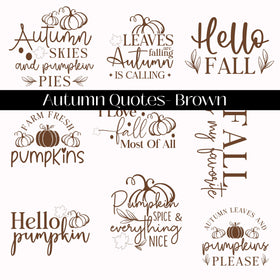Autumn Quotes Collection UV DTF Decal Sheets- 5 Colors