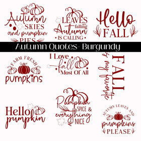 Autumn Quotes Collection UV DTF Decal Sheets- 5 Colors