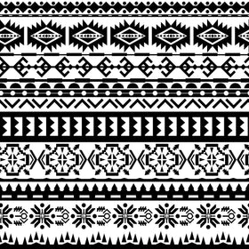 Aztec Borders Black UV DTF Decal sheet