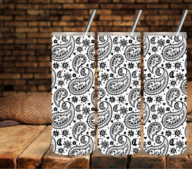 Bandana Overlay Black UV DTF tumbler wraps 20oz