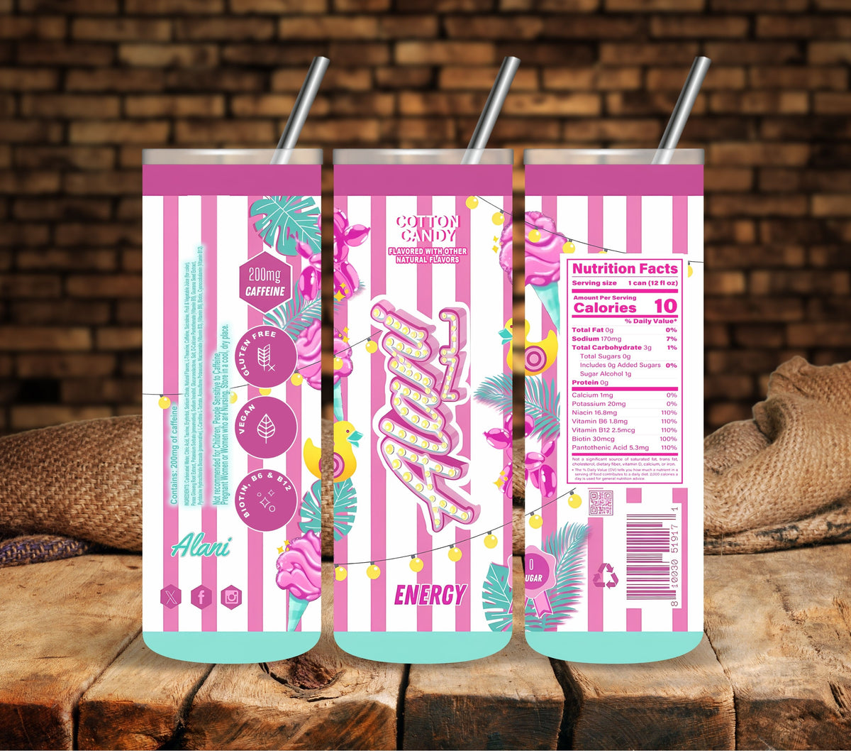 Cotton Candy vinyl tumbler wraps