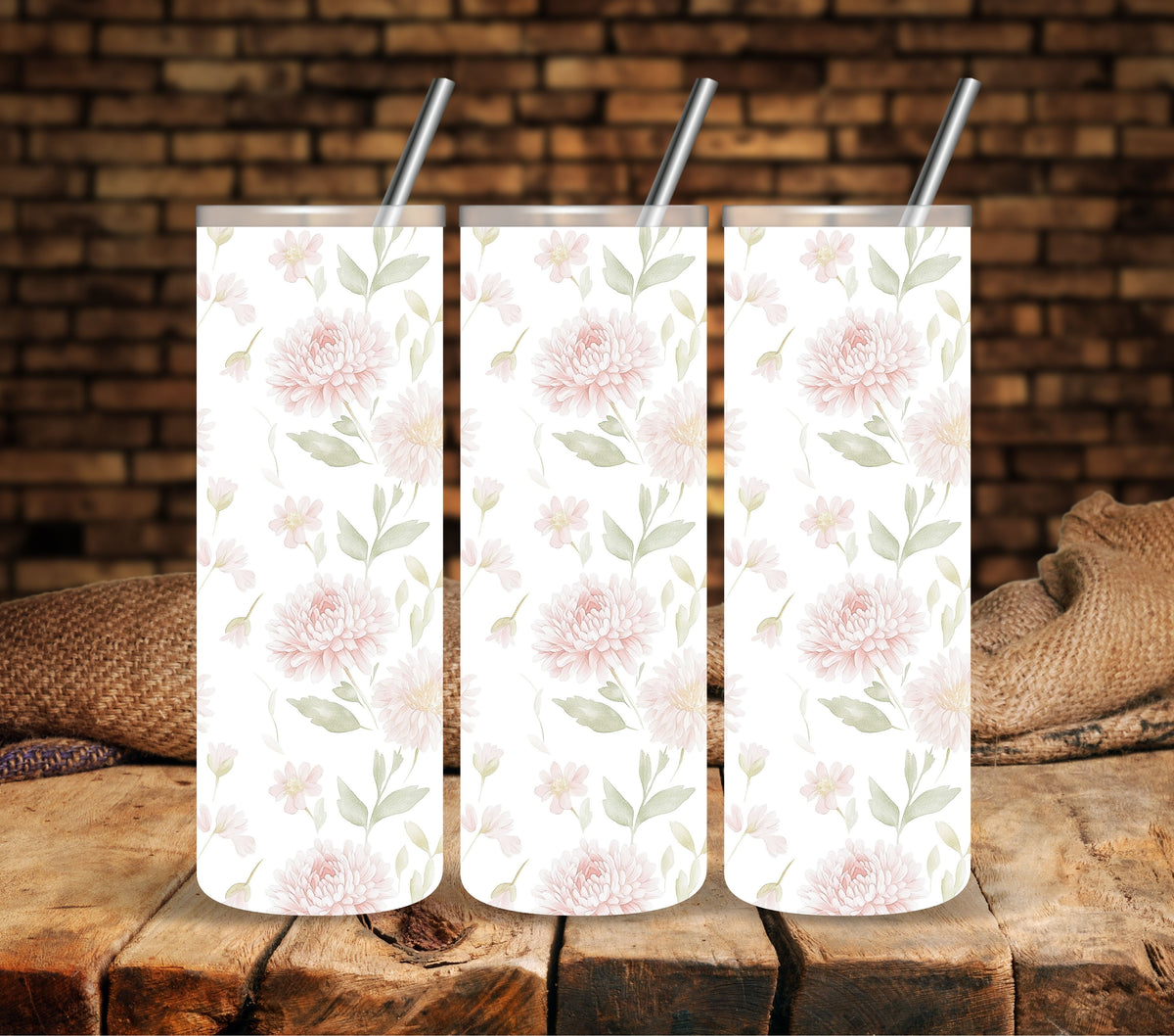 Dahlia 1 Pattern UV DTF tumbler wraps