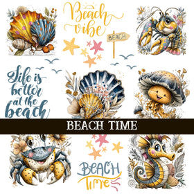 Beach Time UV DTF Decal Sheets
