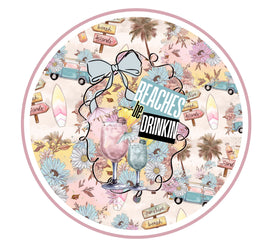 Beaches be drinkin Tumbler Butt UV DTF Decals 5 Sizes