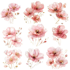 Beautiful Floral UV DTF Decal sheet