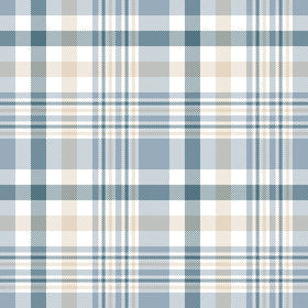 Beige And Blue Plaid Check - Adhesive Vinyl