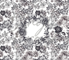 Black and White Fancy Floral 20 oz Skinny Download JPEG