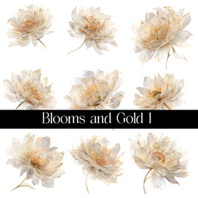 Blooms and Gold Decal sheets- 11 Design Optons