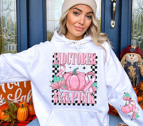 In October we wear pink pumpkins DTF Transfers 2 piece set