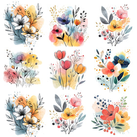 Bohemian Floral UV DTF Decal sheet