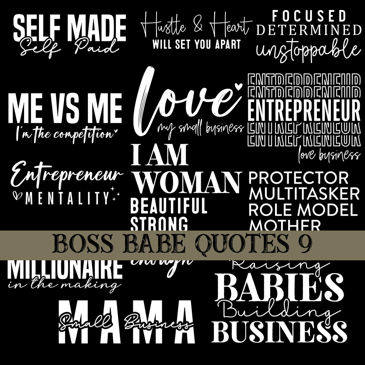 Boss babe Quotes UV DTF Decal Sheets 10 sheet Designs