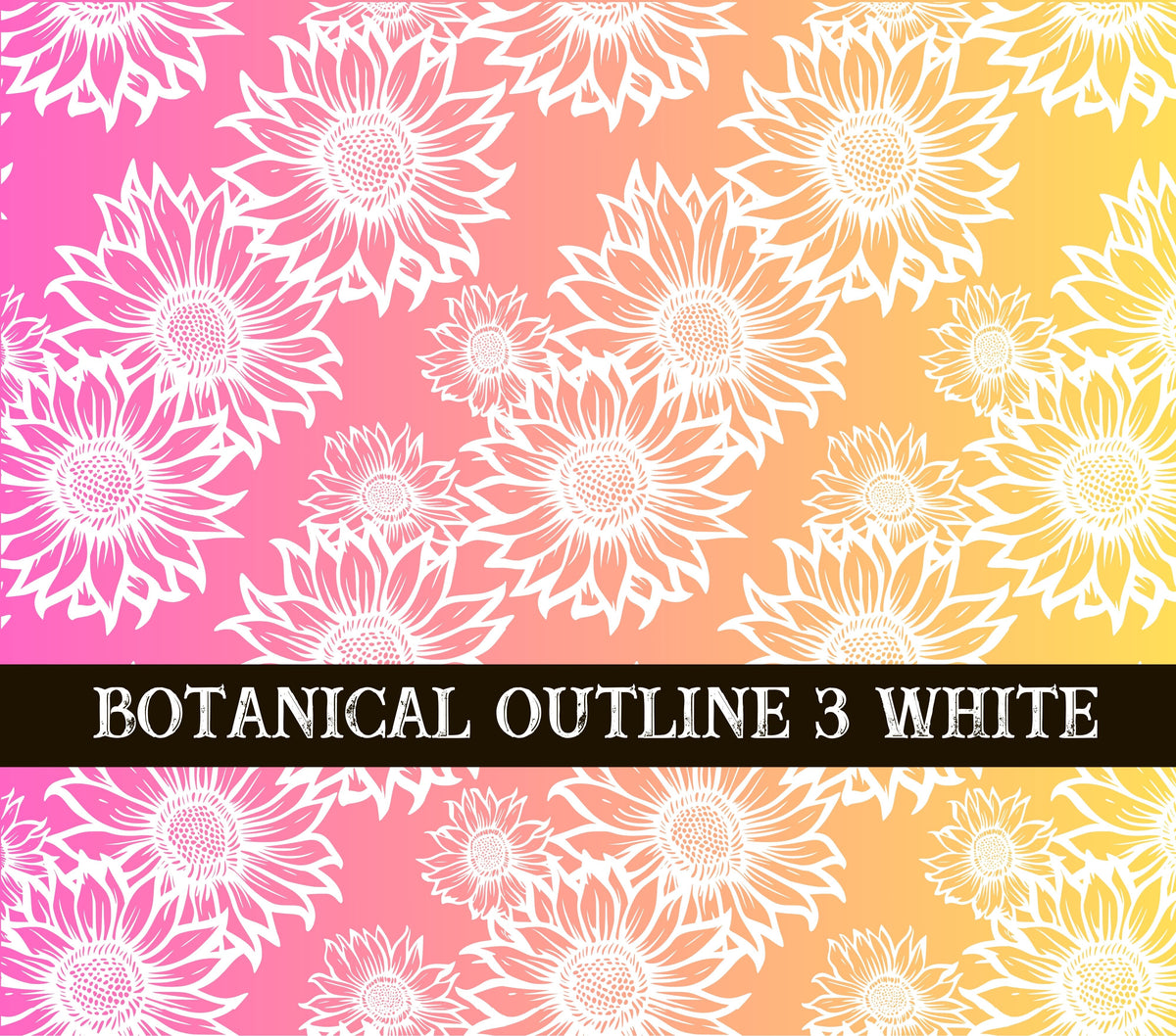 Botanical Outline #3 UV DTF Wrap 3 color options