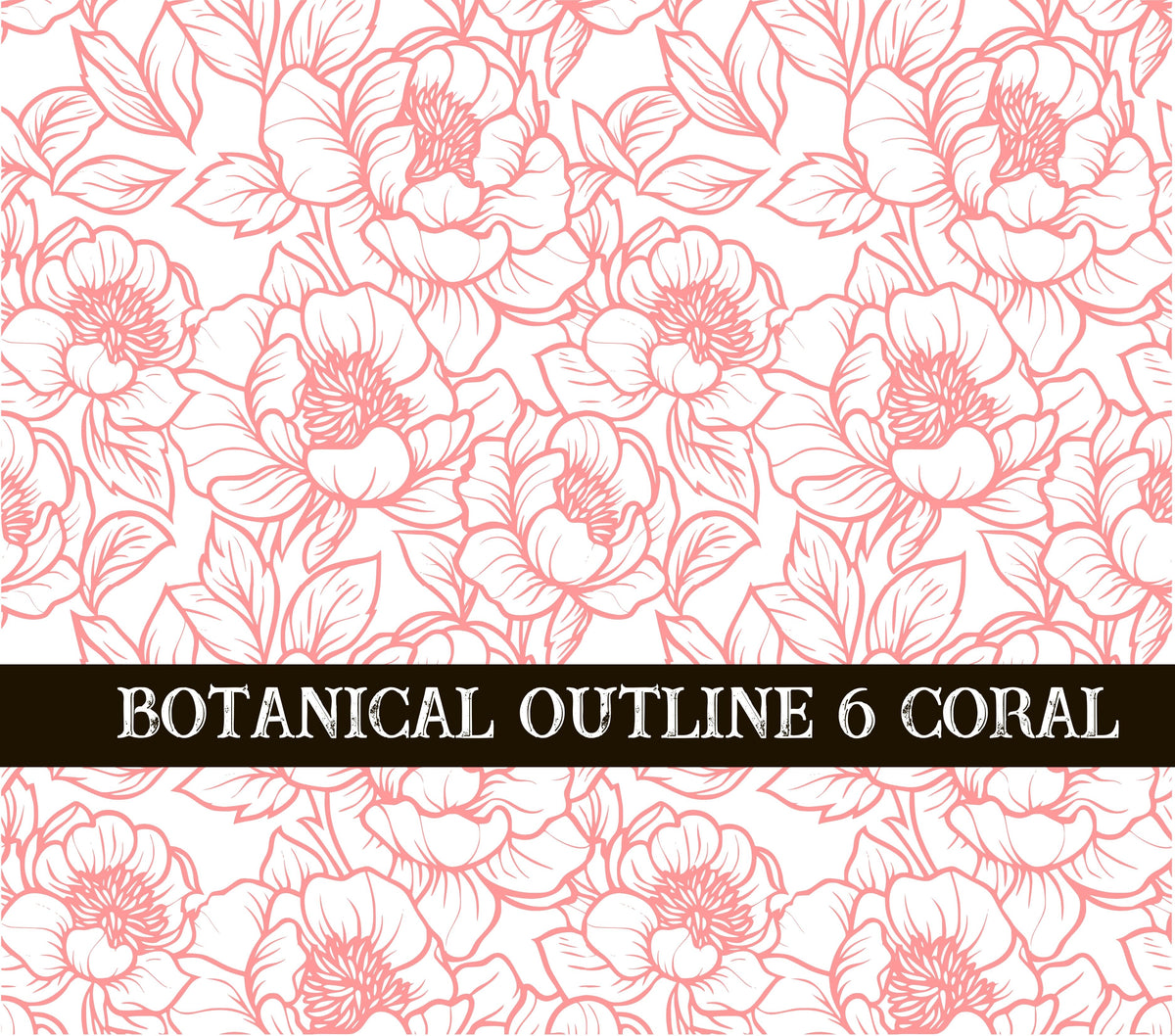 Botanical Outline #6 UV DTF Wrap 3 color options