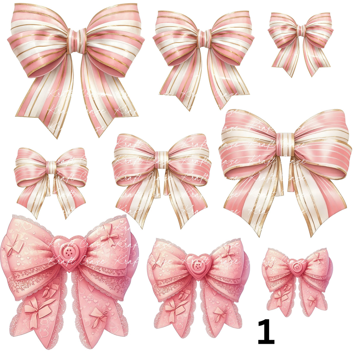 Bridgerton  Coquette Bows UV DTF Decal accent Sheet 10x10 sheet 5 designs