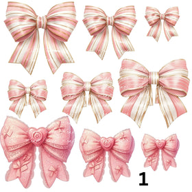 Bridgerton Coquette Bows UV DTF Decal accent Sheet 10x10 sheet 5 designs