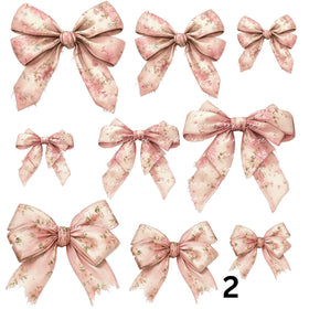 Bridgerton Coquette Bows UV DTF Decal accent Sheet 10x10 sheet 5 designs