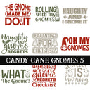 Candy Cane Gnomes Collection UV DTF Decal Sheets 7 Design sheets