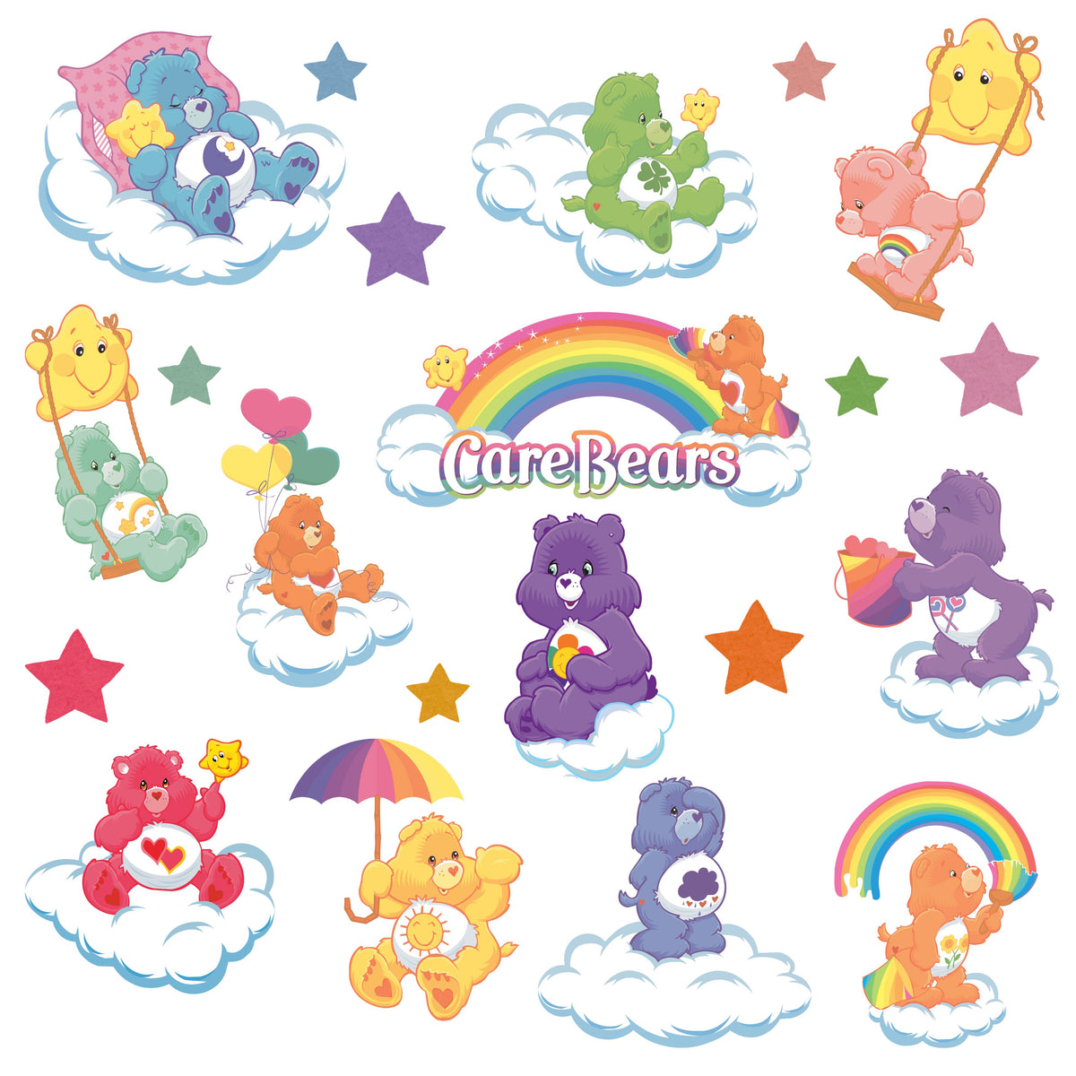 Care Bears 1 UV DTF Decal accent Sheet 10x10