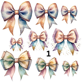 Celestial Coquette Bows UV DTF Decal accent Sheet 10x10 sheet 3 designs