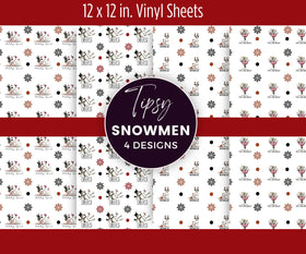 Tipsy Snowmen 12x12 Vinyl Sheets- 4 Designs