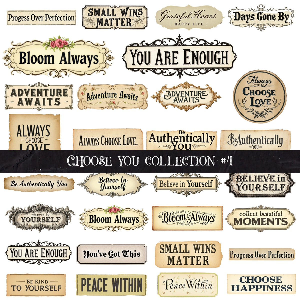 Choose you Collection UV DTF Decal Sheets 4 Designs